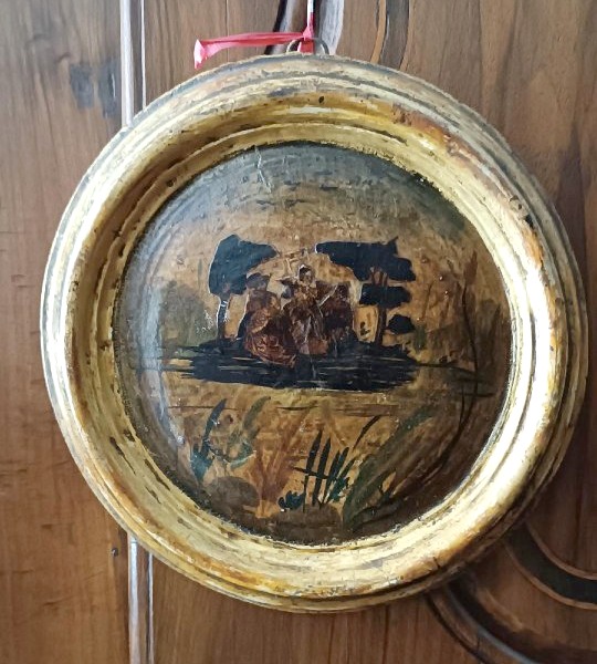 Antico dipinto su tavola tecnica ( arte povera ) venezia XVIII secolo