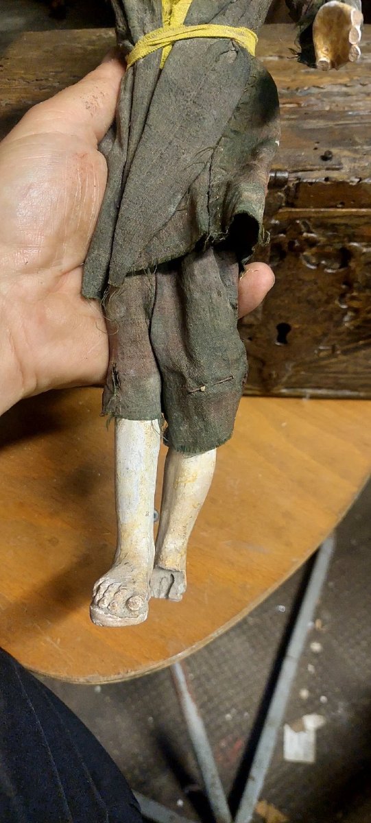 Scultura Terracotta Presepe Napoletano Occhi Vetro Antica XVIII- XIX secolo-photo-2