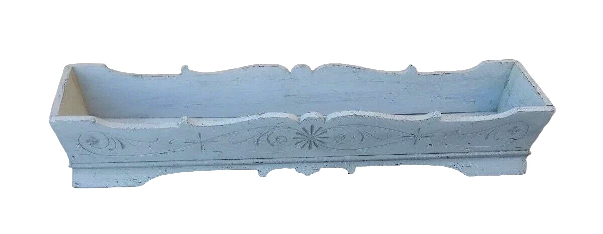 Fioriera Porta vasi In Legno Dipinto Sagomata E Incisa Antica Liberty