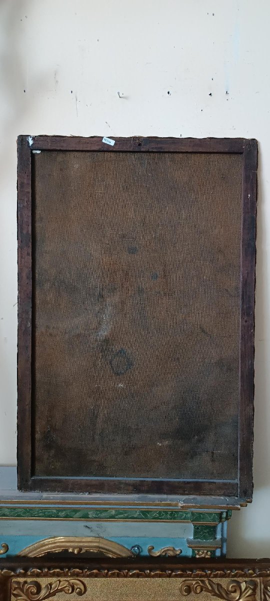 Antico olio su tela "crocifissione" scuola italiana XVIII secolo-photo-5