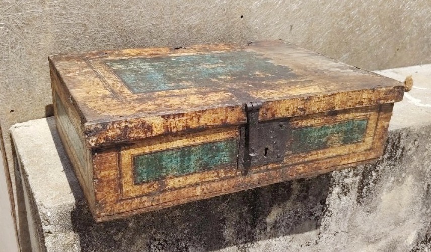 Antico Cofanetto Del XVIII Secolo Legno Laccato Toscana-photo-2