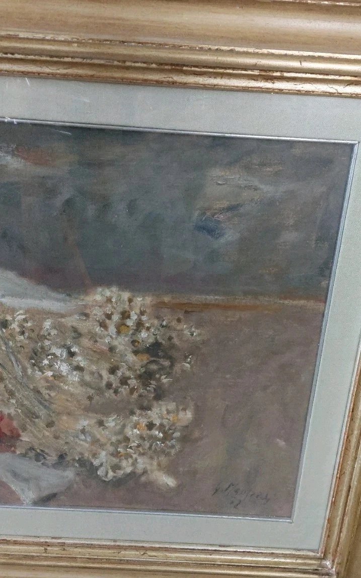 Giuseppe MANFREDI ( 1934 - 1987) DIPINTO OLIO NATURA MORTA FIORI 70 X 50-photo-3