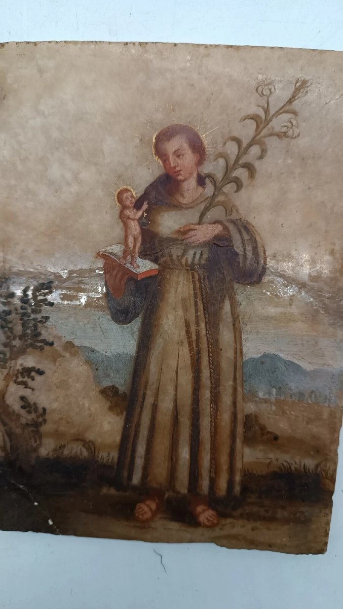 Antico Dipinto su alabastro XVIII secolo italia-photo-3