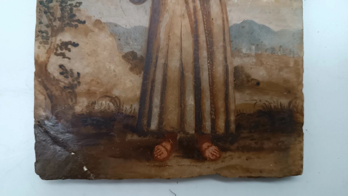 Antico Dipinto su alabastro XVIII secolo italia-photo-2