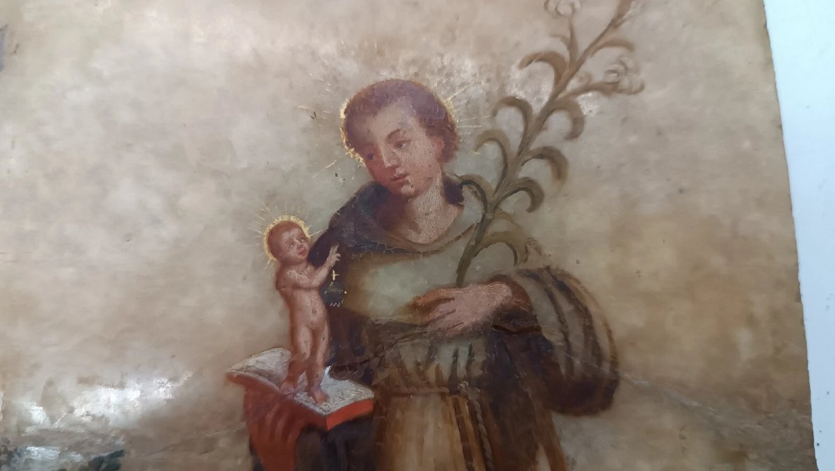 Antico Dipinto su alabastro XVIII secolo italia-photo-3