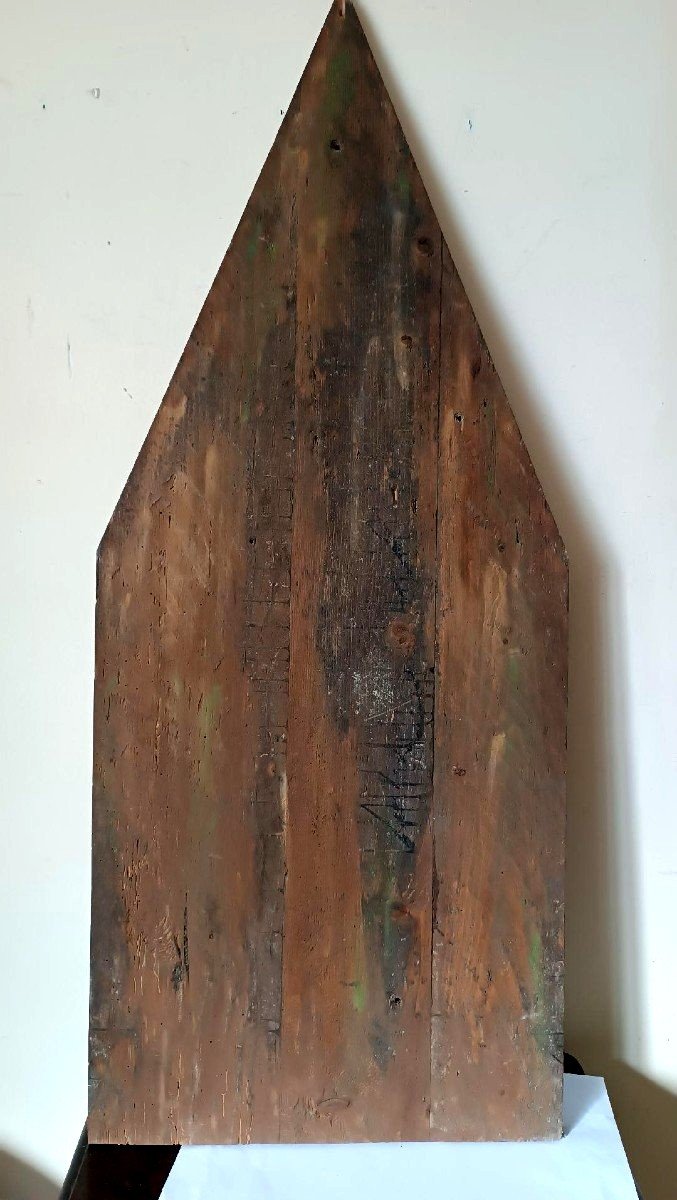  Antico dipinto a tempera su tavola con santi, epoca '800 h.133 cm-photo-5