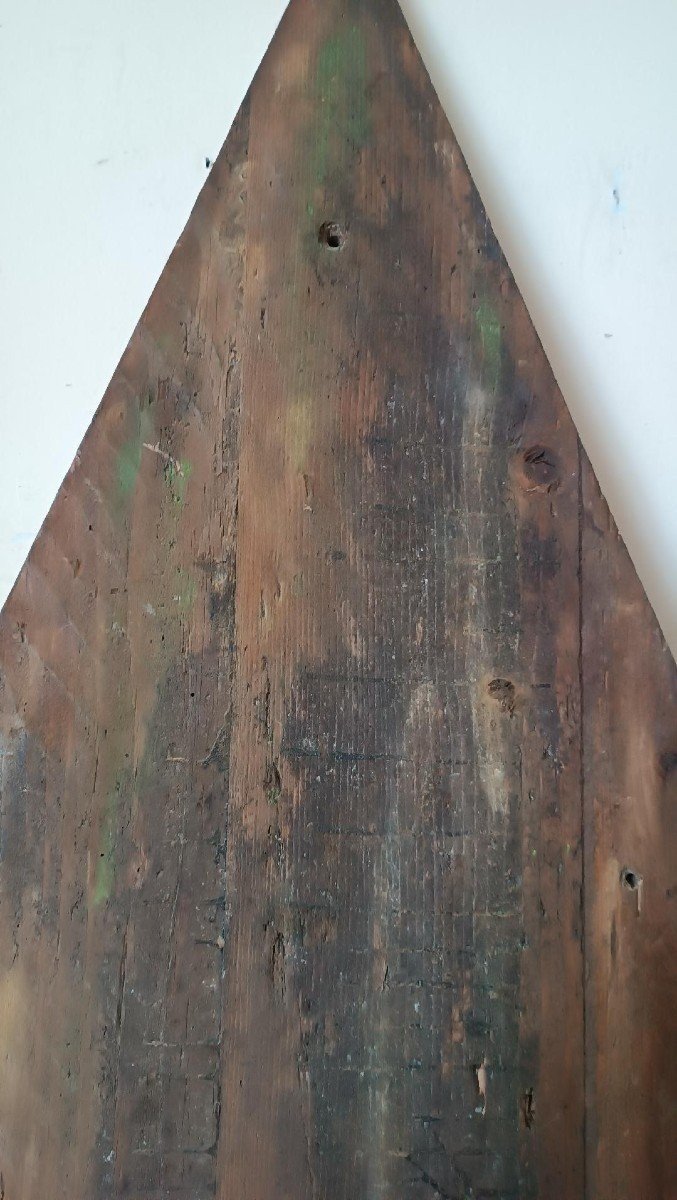  Antico dipinto a tempera su tavola con santi, epoca '800 h.133 cm-photo-6