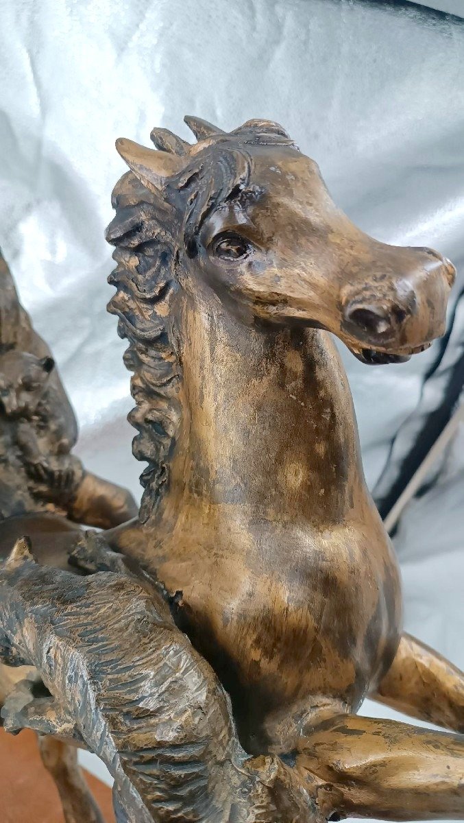 Grande scultura bronzo raffigurante indiano a cavallo -Tommaso Campajola (1890 - 1968)-photo-3