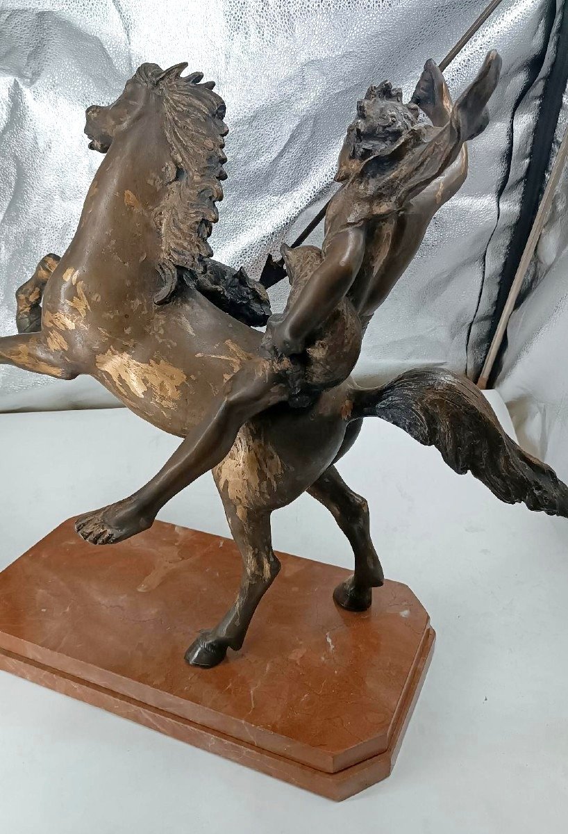 Grande scultura bronzo raffigurante indiano a cavallo -Tommaso Campajola (1890 - 1968)-photo-6