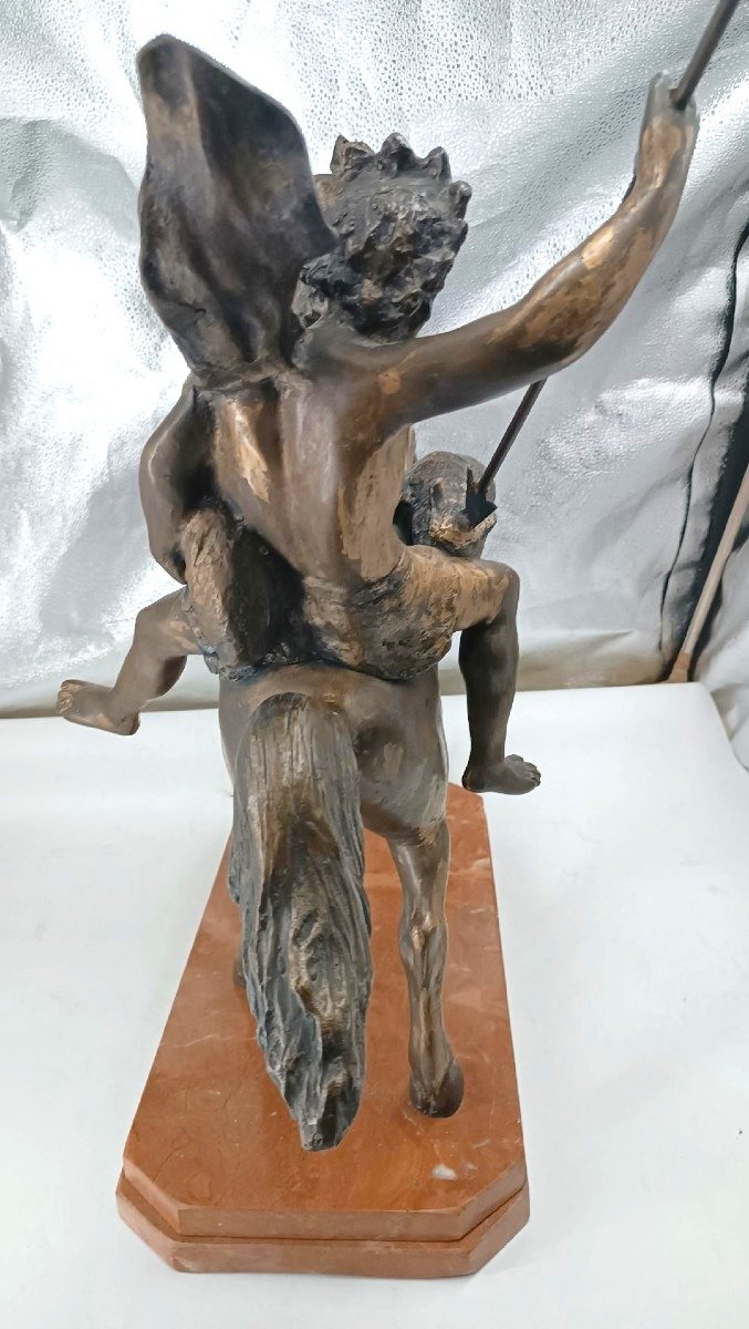 Grande scultura bronzo raffigurante indiano a cavallo -Tommaso Campajola (1890 - 1968)-photo-7