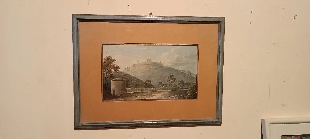 Antico acquerello su carta primi 800 - paesaggio-photo-2