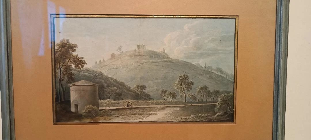 Antico acquerello su carta primi 800 - paesaggio-photo-1