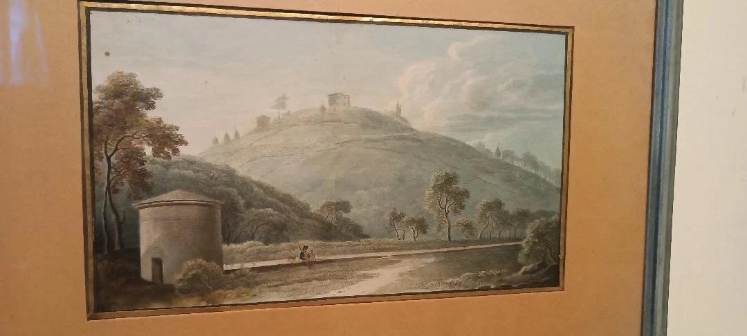 Antico acquerello su carta primi 800 - paesaggio-photo-2
