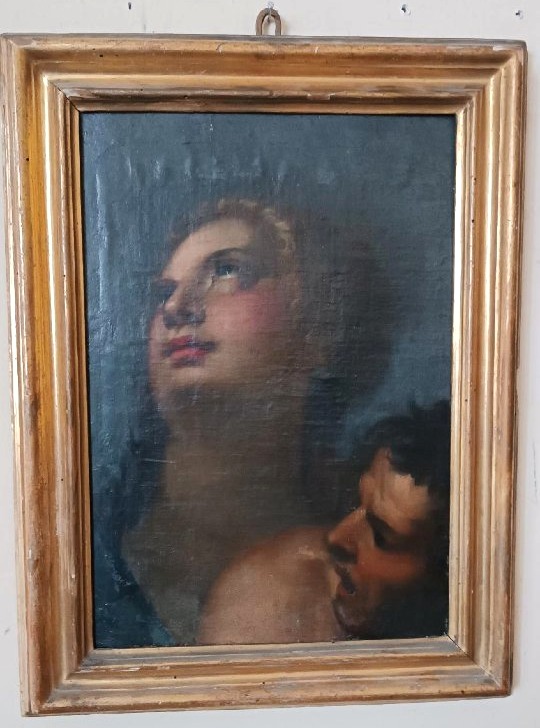 Antico dipinto olio su tela scuola italiana XVII secolo-photo-3