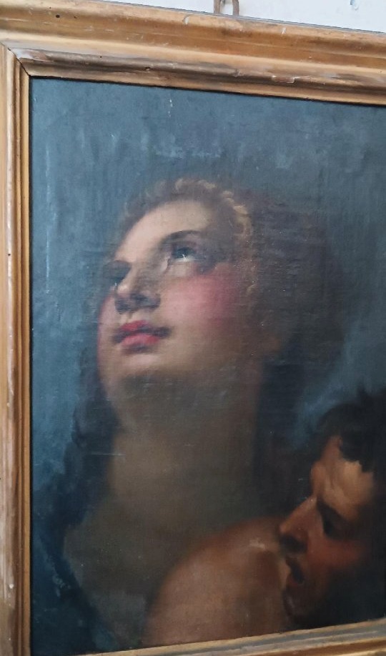 Antico dipinto olio su tela scuola italiana XVII secolo-photo-6