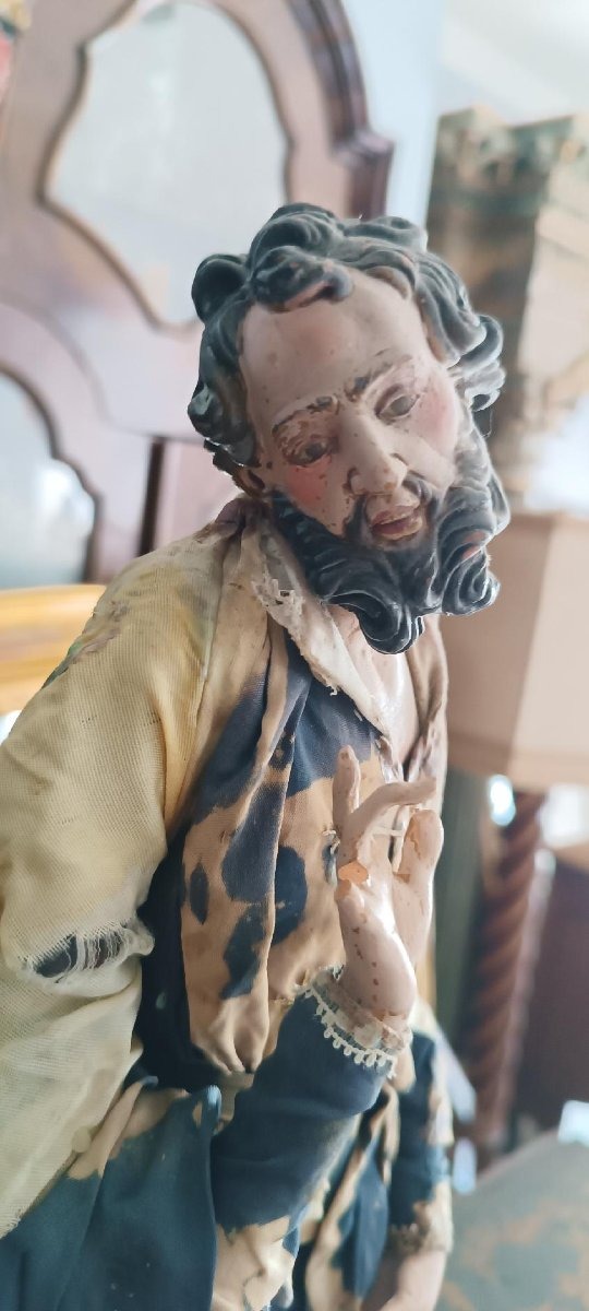 Scultura Napoli XVIII\XIX secolo - Presepe -San Giuseppe-photo-3