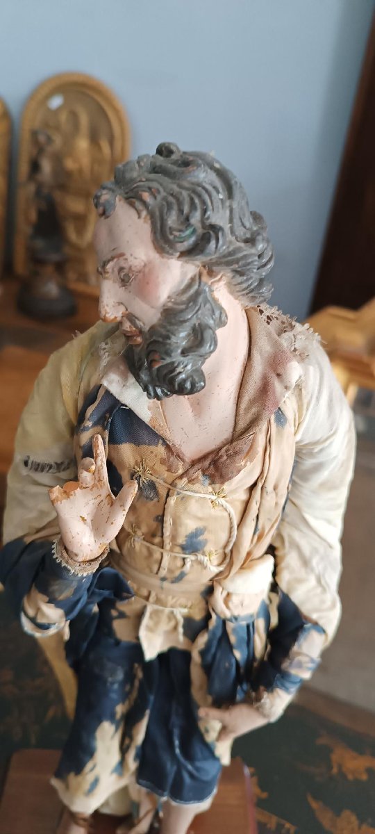 Scultura Napoli XVIII\XIX secolo - Presepe -San Giuseppe-photo-6