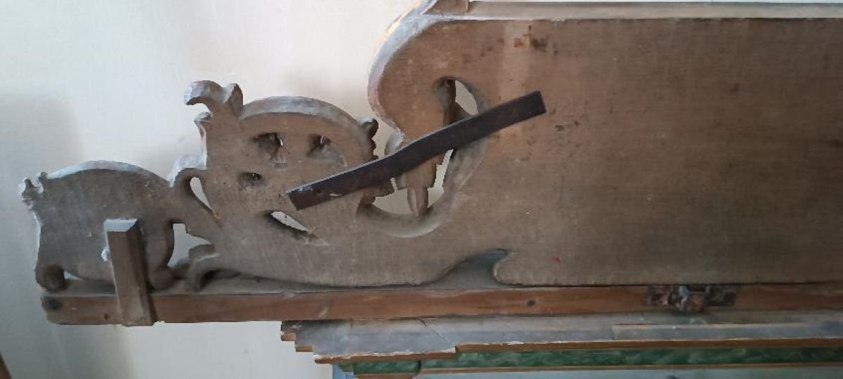Grande antico fregio in legno dorato e intagliato xix secolo-photo-7