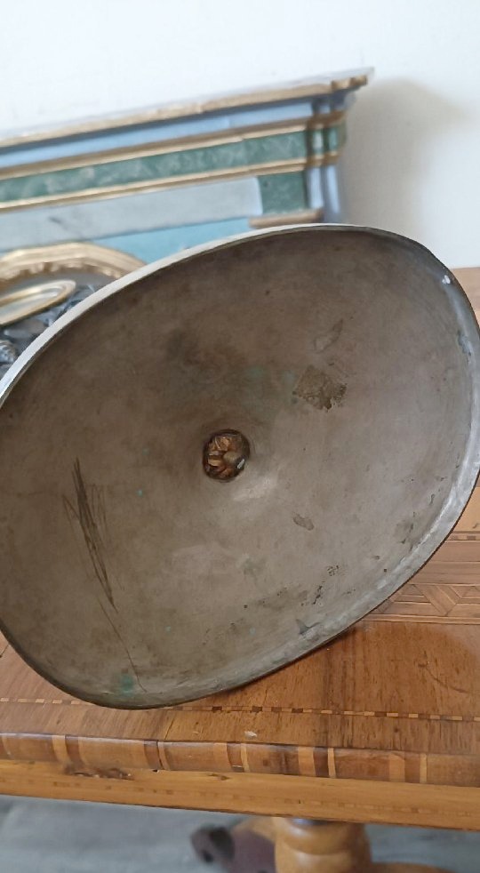 Ostensorio antico in metallo argentato e parte in argento H.53 CM-photo-4