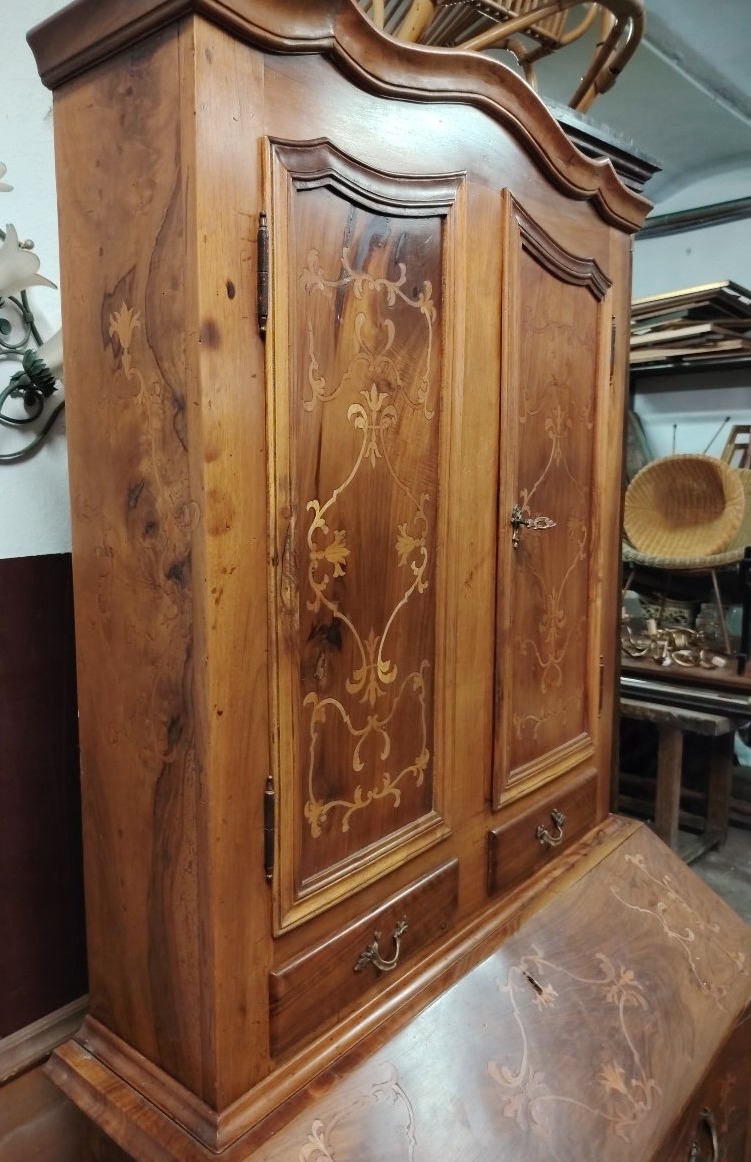 trumeau mosso in legno massello intarsiato  stile Luigi XV dei primi del Novecento Elegante li-photo-1