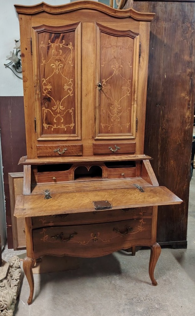 trumeau mosso in legno massello intarsiato  stile Luigi XV dei primi del Novecento Elegante li-photo-5