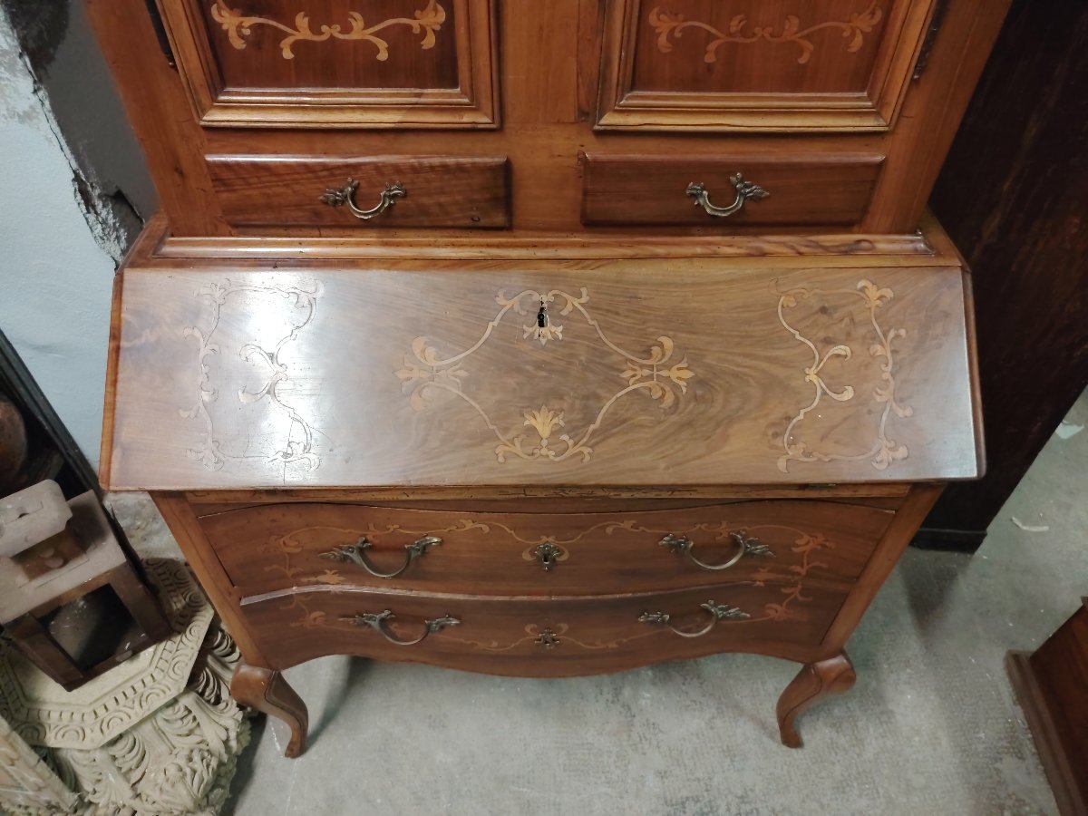 trumeau mosso in legno massello intarsiato  stile Luigi XV dei primi del Novecento Elegante li-photo-7