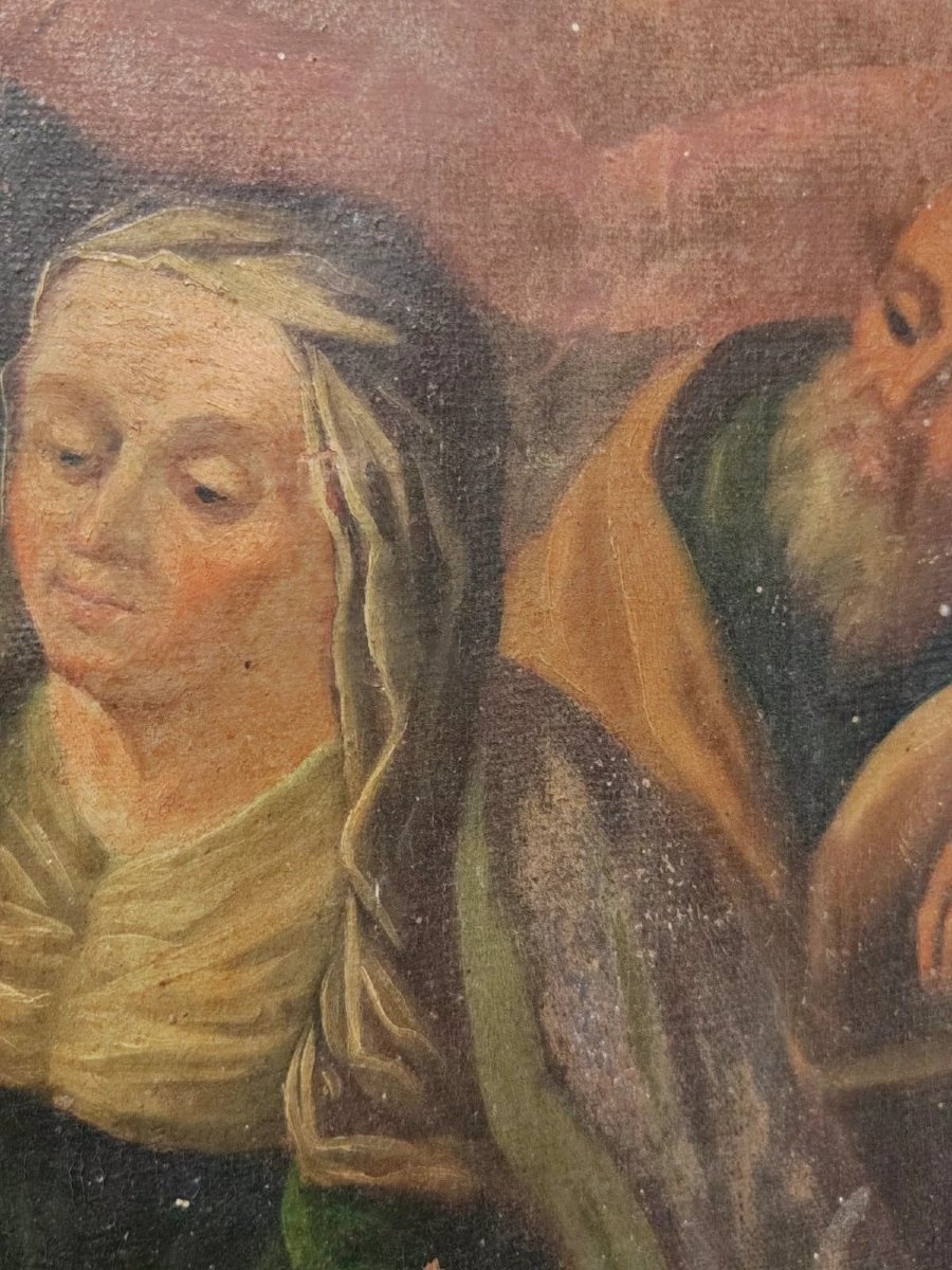 DIPINTO SU TELA XVII SECOLO EDUCAZIONE DELLA VERGINE-photo-1