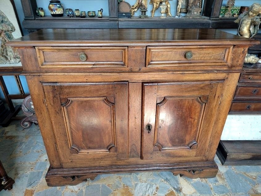 Credenza a due porte in noce piemonte XVIII secolo-photo-2