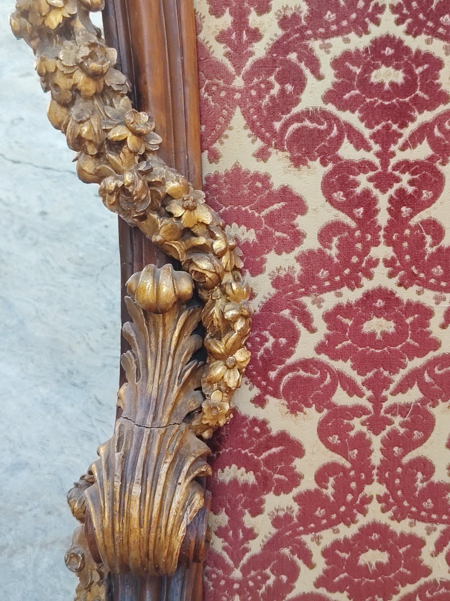 Grande trono da parata barocco intagliato e dotato XIX secolo-photo-4