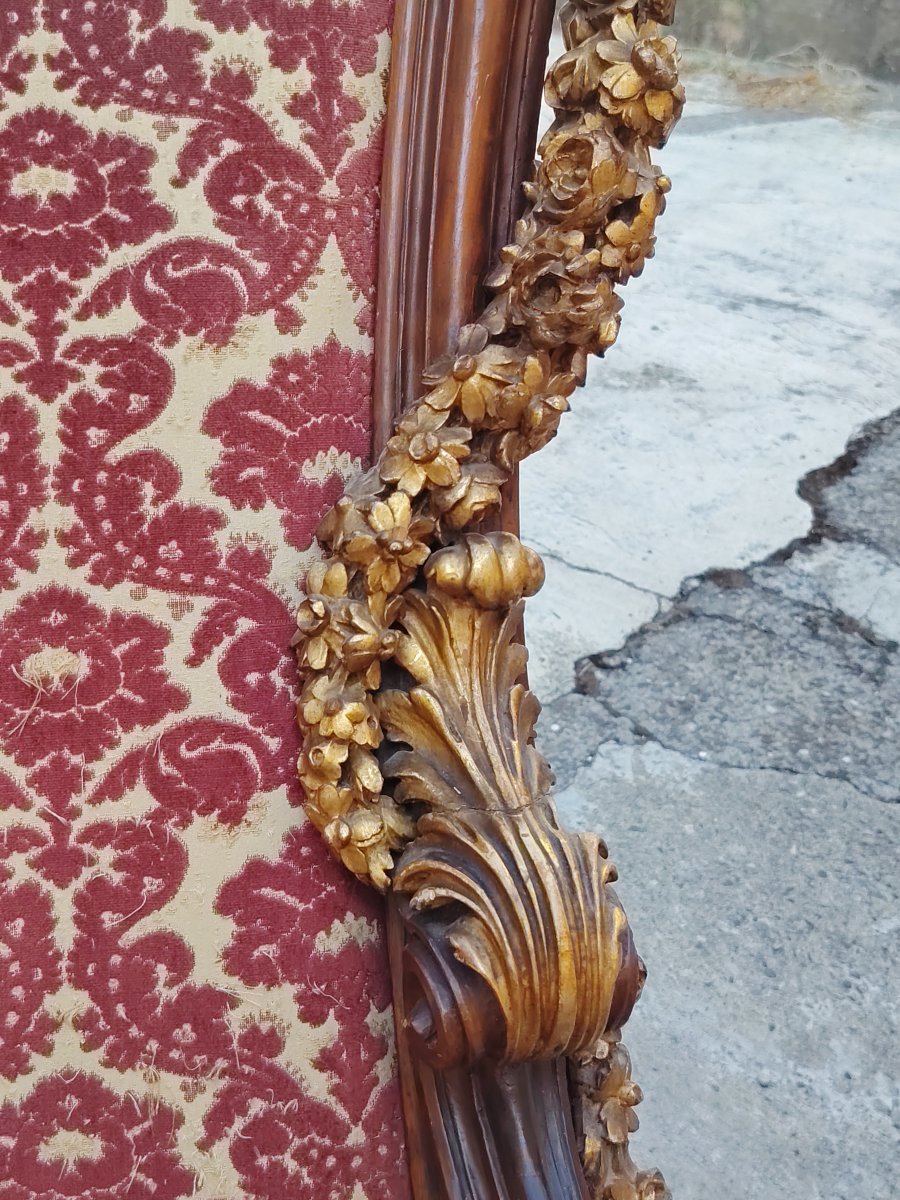 Grande trono da parata barocco intagliato e dotato XIX secolo-photo-8