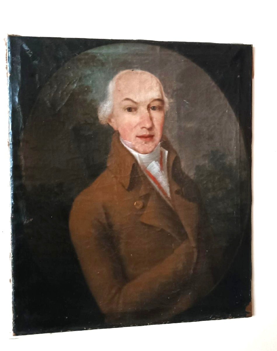 Dipinto antico ritratto Gentiluomo fine XVIII  secolo