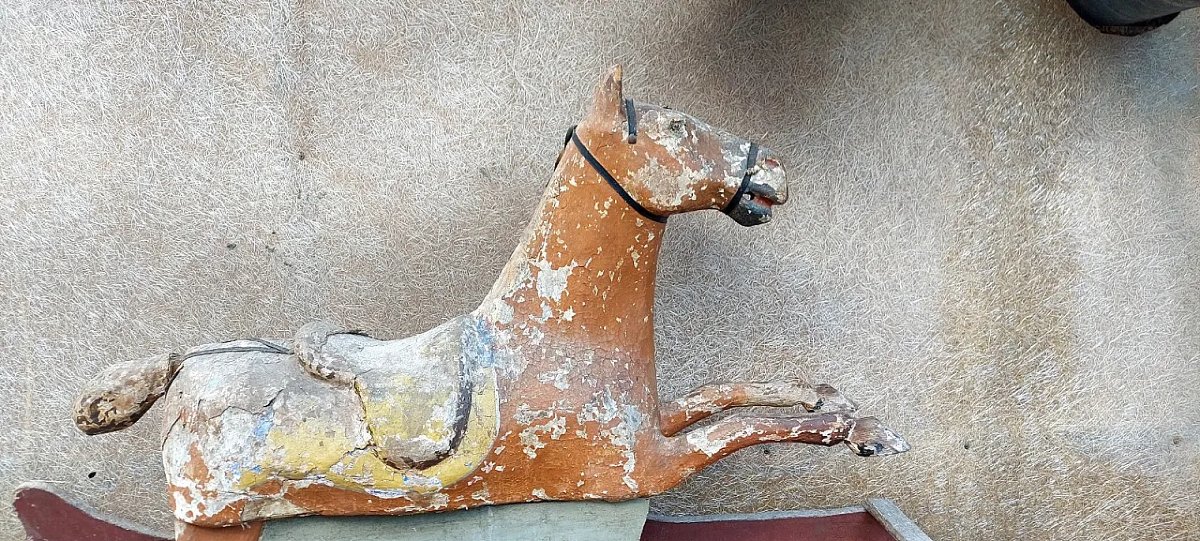 RARO ANTICO CAVALLO A DONDOLO XIX SECOLO-photo-2