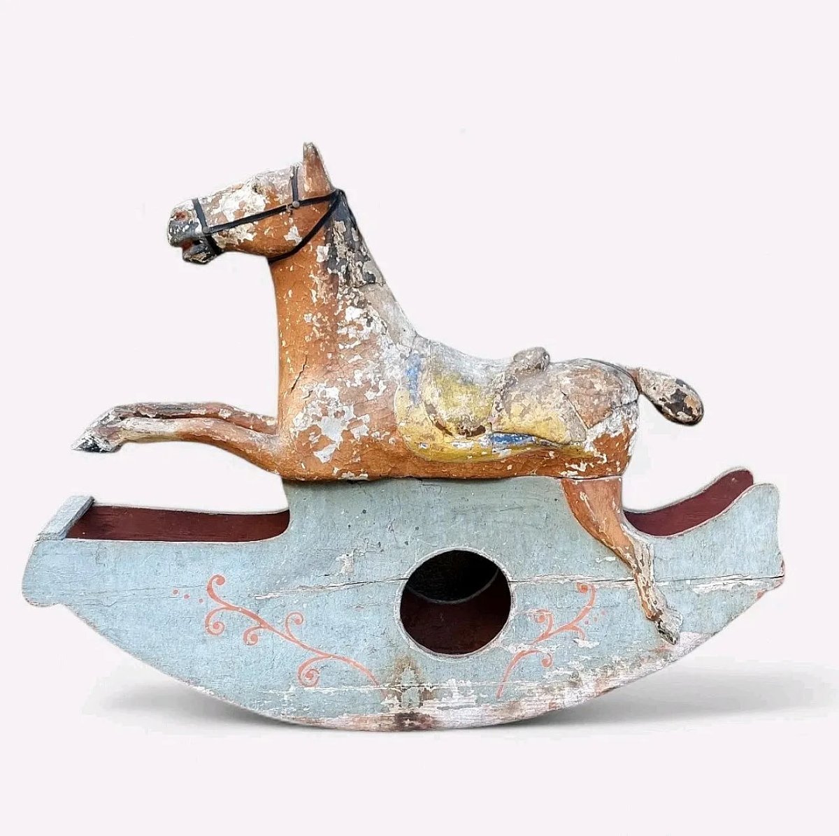 RARO ANTICO CAVALLO A DONDOLO XIX SECOLO