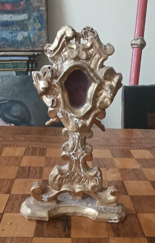 Reliquiario in legno dorato XVIII secolo