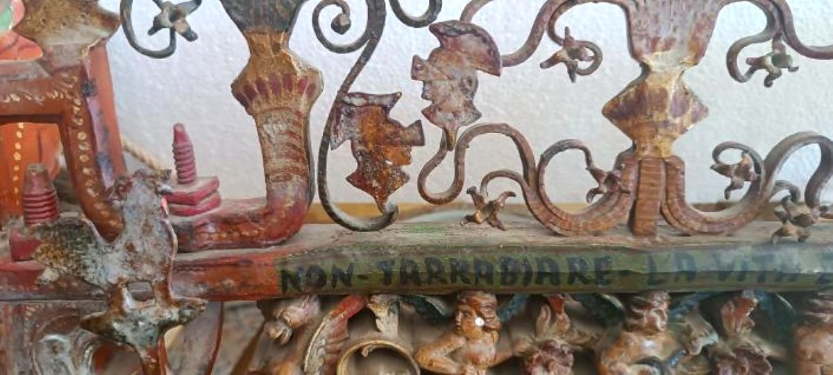 Importante parte di carretto siciliano Fratelli Vaccaro - Vizzini primi xx secolo -Lampadario-photo-5