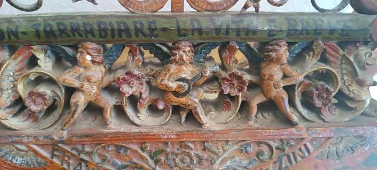 Importante parte di carretto siciliano Fratelli Vaccaro - Vizzini primi xx secolo -Lampadario-photo-6