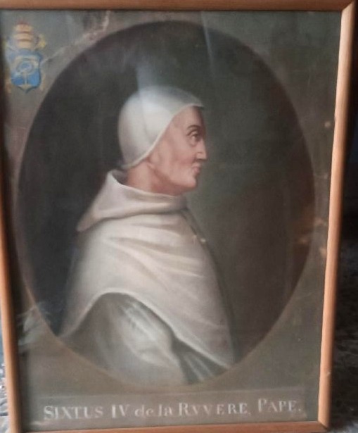 Antica tempera su carta  - ritratto di papa Sisto VI -XVIII secolo-photo-4