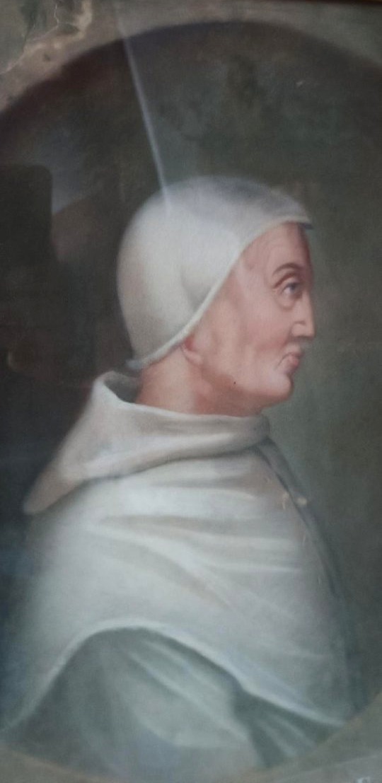 Antica tempera su carta  - ritratto di papa Sisto VI -XVIII secolo-photo-1