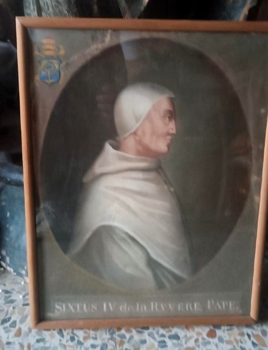 Antica tempera su carta  - ritratto di papa Sisto VI -XVIII secolo
