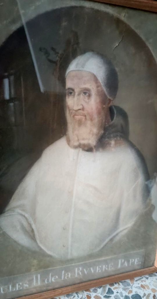 Antica tempera su carta  - ritratto di papa Giulio II -XVIII secolo-photo-2