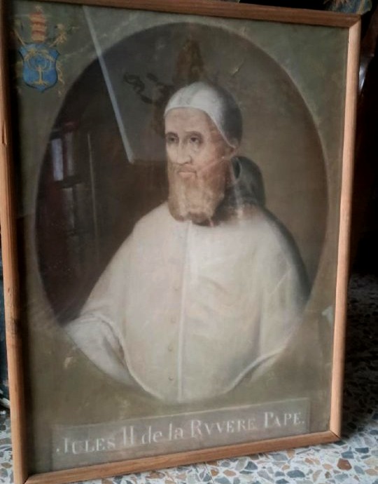 Antica tempera su carta  - ritratto di papa Giulio II -XVIII secolo-photo-2