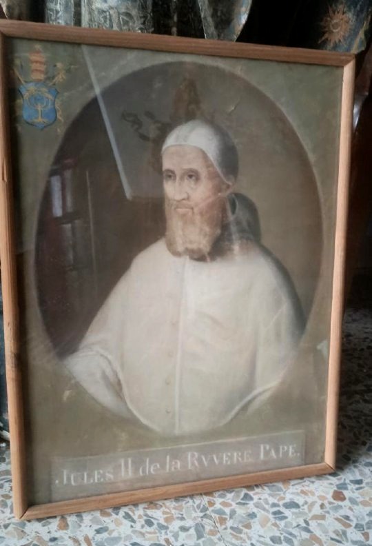 Antica tempera su carta  - ritratto di papa Giulio II -XVIII secolo