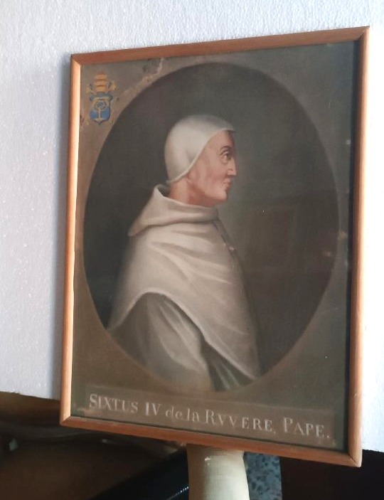 Antica tempera su carta  - ritratto di papa Sisto VI -XVIII secolo-photo-2