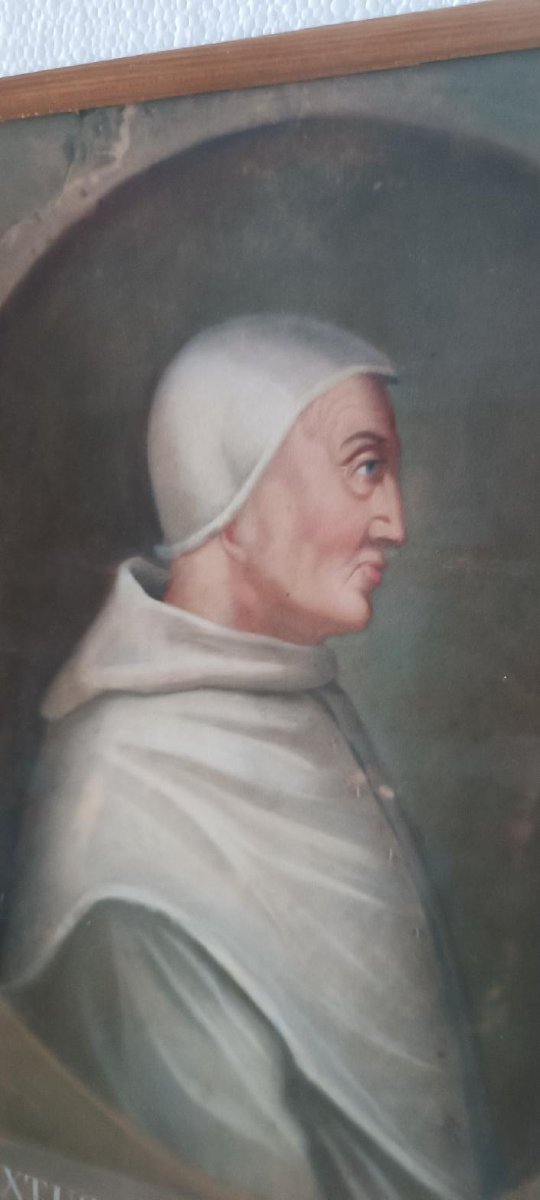 Antica tempera su carta  - ritratto di papa Sisto VI -XVIII secolo-photo-1