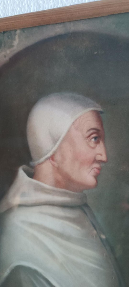 Antica tempera su carta  - ritratto di papa Sisto VI -XVIII secolo-photo-3