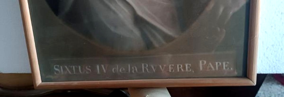 Antica tempera su carta  - ritratto di papa Sisto VI -XVIII secolo-photo-4