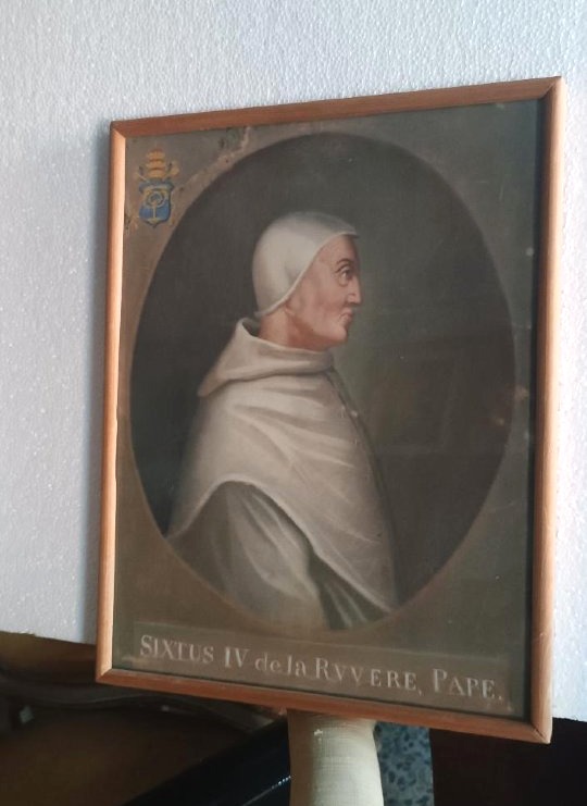 Antica tempera su carta  - ritratto di papa Sisto VI -XVIII secolo