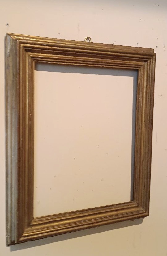 Antica cornice legno dorato inizi XVIII secolo italia-photo-3