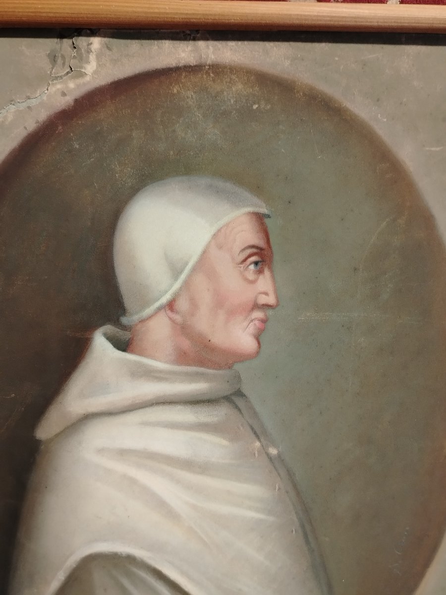 Antica tempera su carta  - ritratto di papa Sisto VI -XVIII secolo-photo-1