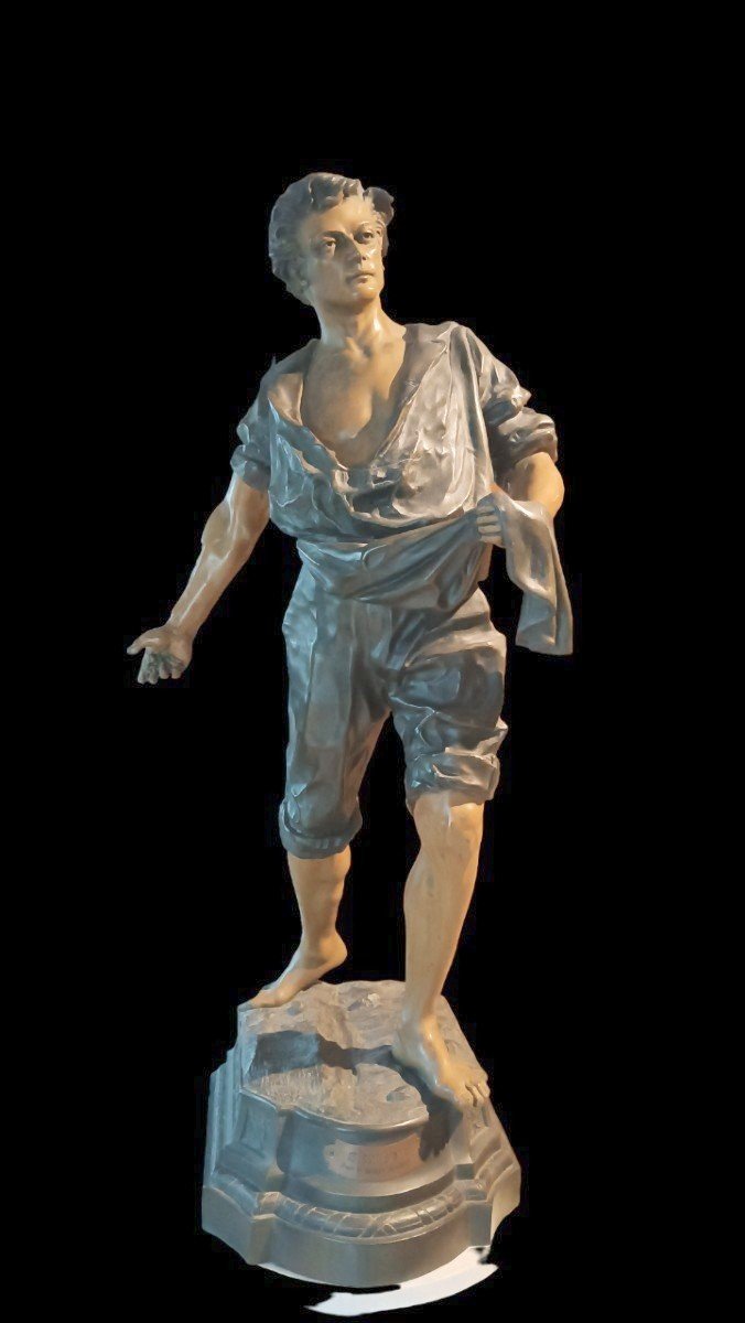  SCULTURA ALLEGORIA DELL'AGRICOLTURA F.TA F. MILLIOT H.103 CM-photo-2